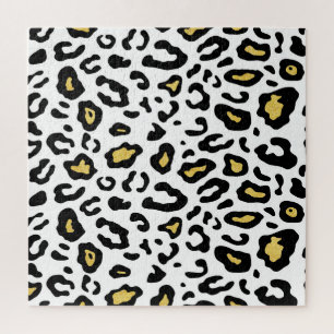 Puzzle Empreinte de léopard or, motif sans soudure.