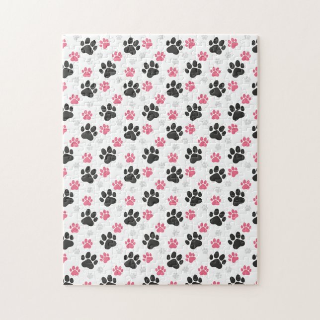 Puzzle Empreinte de patte Black Pink pour propriétaire de (Vertical)