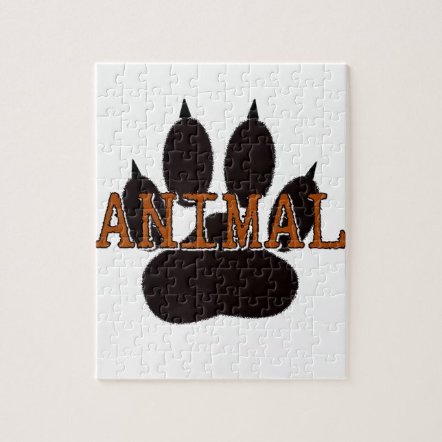 Puzzle Empreinte de patte d'animal noir (Vertical)