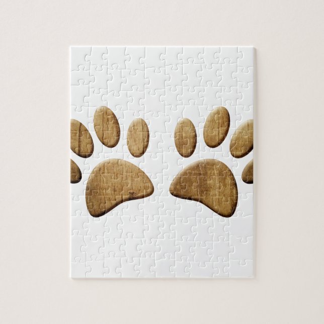 Puzzle Empreinte de patte de chien en bois (Vertical)