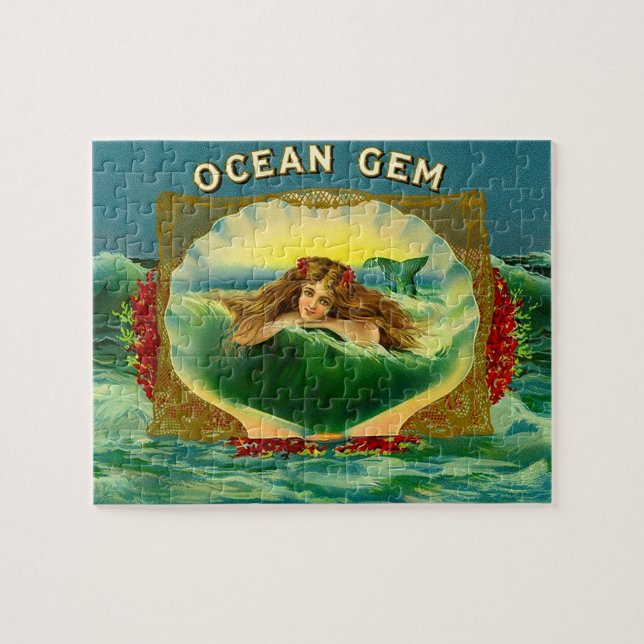 Puzzle Empreinte étiquette cigare de sirène Ocean Gem (Horizontal)