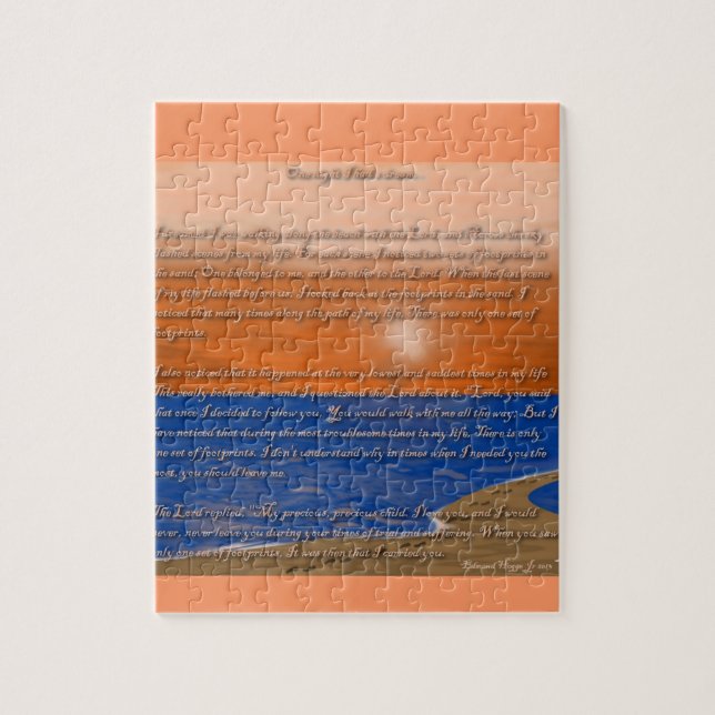 Puzzle Empreintes dans le poème du sable (Vertical)