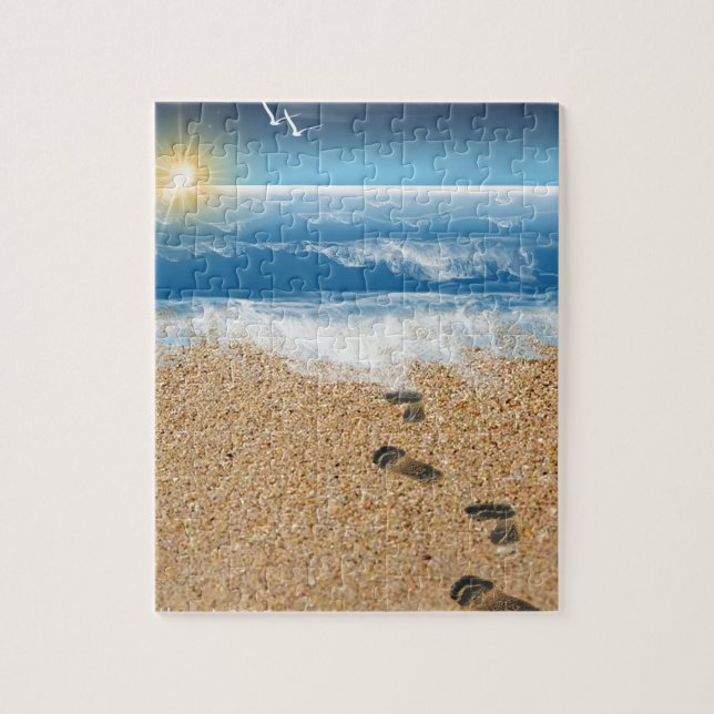 Puzzle Empreintes de pas dans le sable (Vertical)