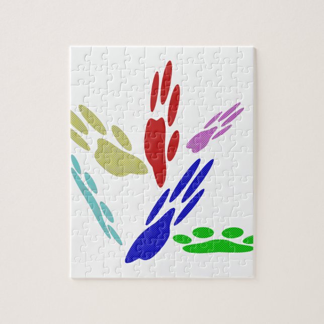 Puzzle Empreintes de pattes de chiens avec Pois (Vertical)