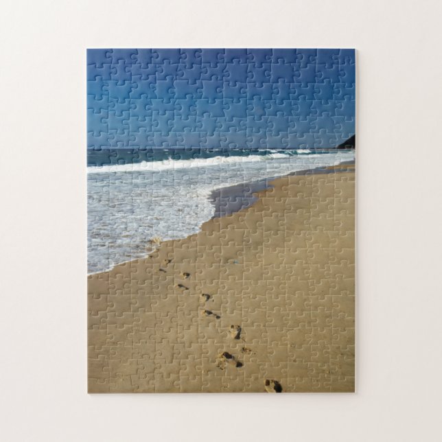Puzzle Empreintes sur la plage, Mabibi, Thongaland (Vertical)