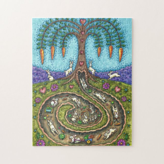PUZZLE EN BAS DU TROU DE RABBIT, CARROT WILLOE TREE FOLK  (Vertical)