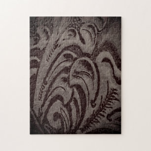 Puzzle en cuir floral rustique difficile