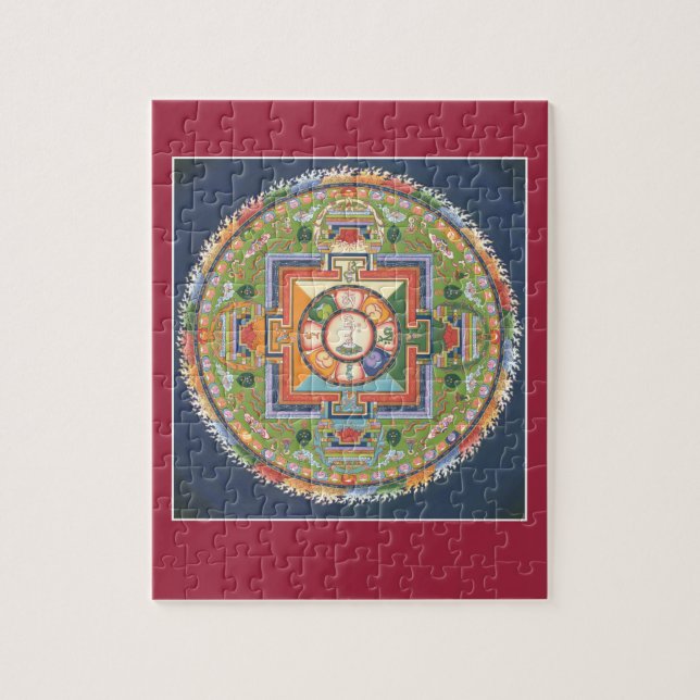 PUZZLE EN ÉTAIN - mandala Bouddha de compassion (Vertical)