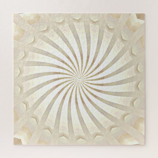Puzzle en forme de tourbillon de crème beige (Vertical)