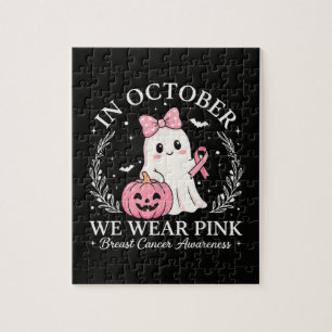 Puzzle En Octobre Nous Portons Le Fantôme Rose Halloween