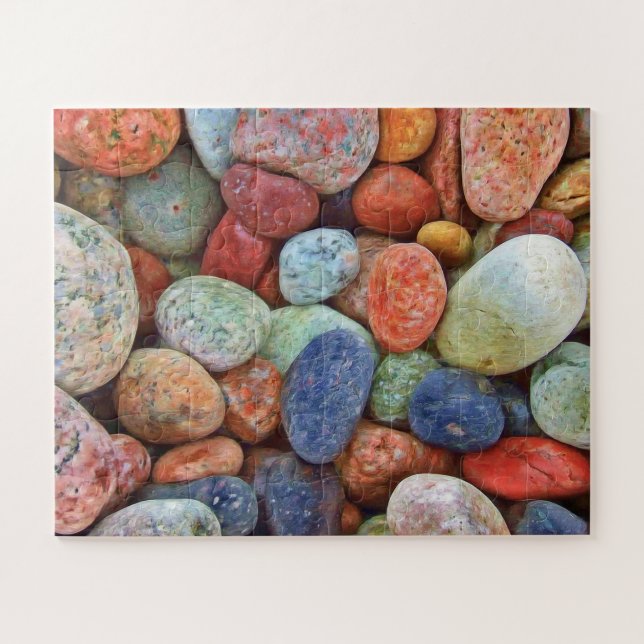 Puzzle en pierre colorée, 56 pièces surdimensionné (Horizontal)