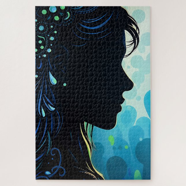 Puzzle en silhouette brillante : Fleur mystique (Vertical)