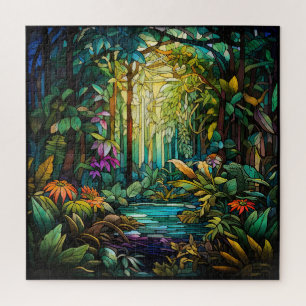 Puzzle en verre de la forêt tropicale