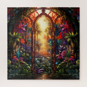 Puzzle en verre de la forêt tropicale
