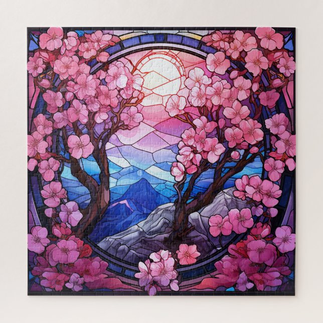 Puzzle en verre tendu de fleurs de cerisier (Vertical)