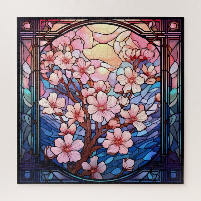 Puzzle en verre tendu de fleurs de cerisier (Vertical)