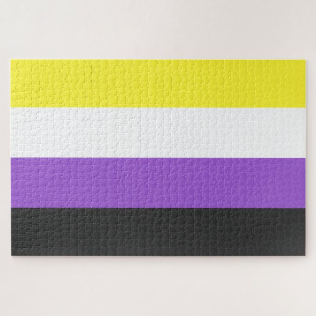 Puzzle Enby (Non-binary Pride) Flag (Horizontal)
