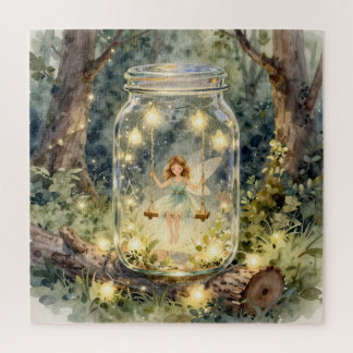 Puzzle Enchanted Fairy in a Jar in a Magical Forest