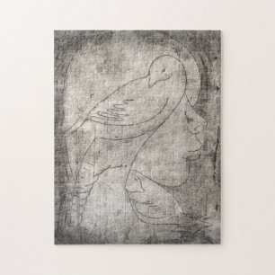Puzzle Enchanter Black and White Print : Young Girl Among
