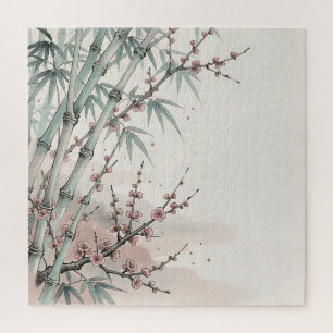 Puzzle Encre de fleur de prunier en bambou japonais