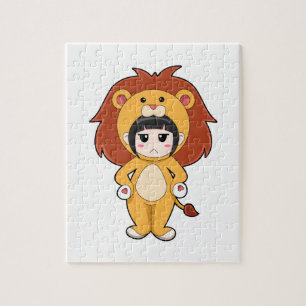 Puzzle Enfant avec costume de lion