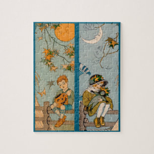 Puzzle Enfant et fille des années 1920 en automne