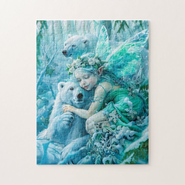 Puzzle Enfant Fée et Ours Polaires Joueurs (Vertical)