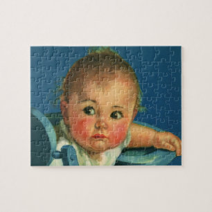 Puzzle Enfant Vintage, Bébé Garçon ou Fille Mignon dans u