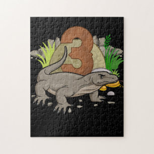 Puzzle Enfants 3 ans Komodo dragon Reptile 3e anniversair