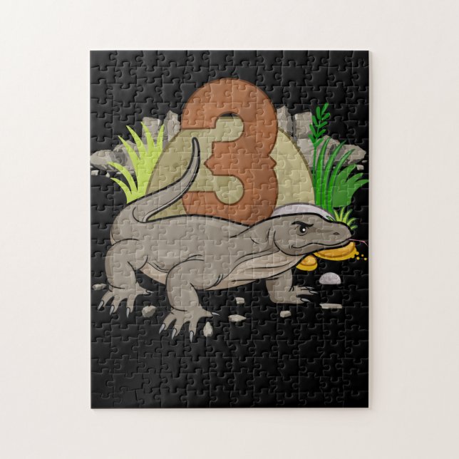 Puzzle Enfants 3 ans Komodo dragon Reptile 3e anniversair (Vertical)