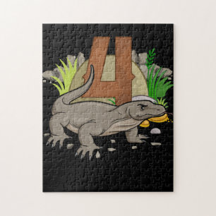 Puzzle Enfants 4 ans Komodo dragon Reptile 3e anniversair