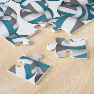 Puzzle enfants ados volley-ball gris turquoise couleurs d