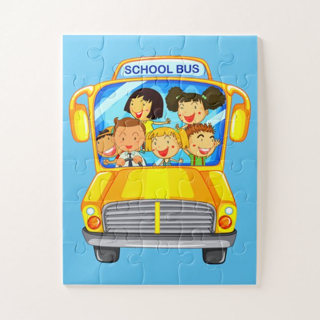 Puzzle Enfants Animés en bus scolaire (Vertical)