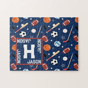Puzzle Enfants Blue Sports Motif
