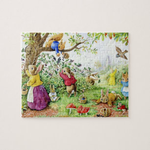 Puzzle Enfants Blueberry cueillir Bunny Famille