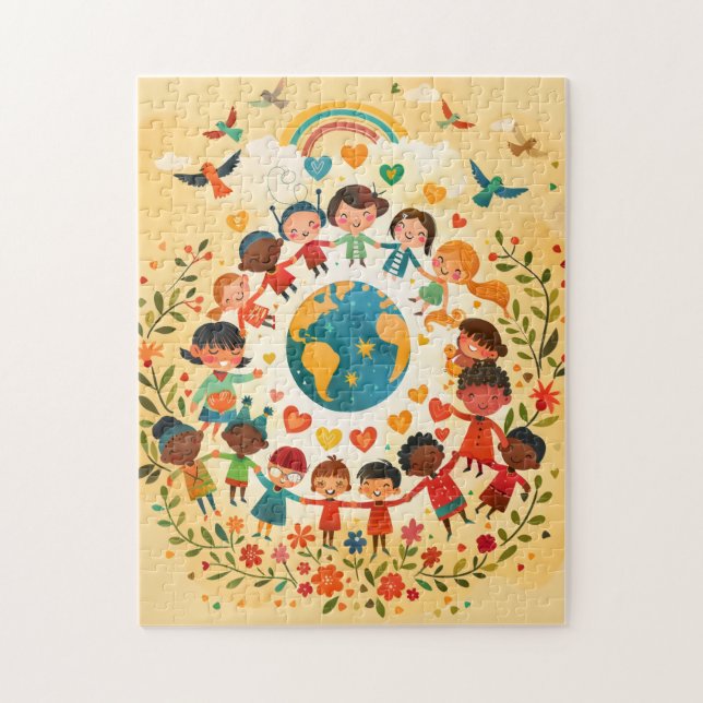 Puzzle Enfants du monde — Diversité et Paix (Vertical)