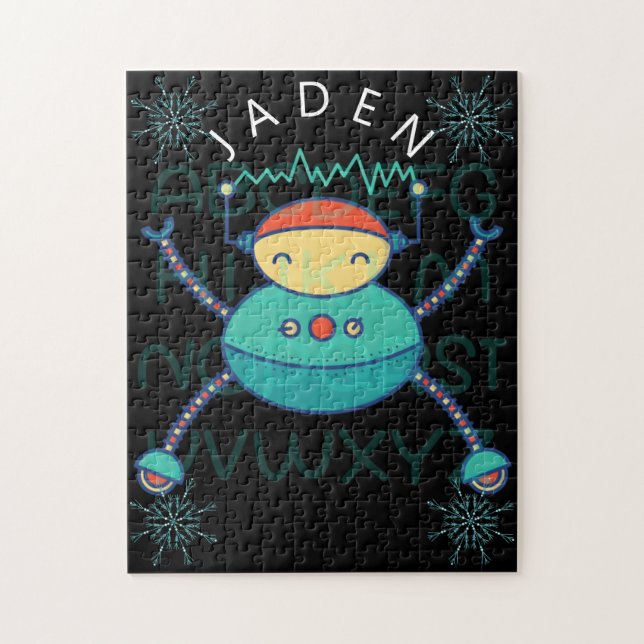 Puzzle Enfants Éducatif ABC Alphabet Robot Flocon de Neig (Vertical)