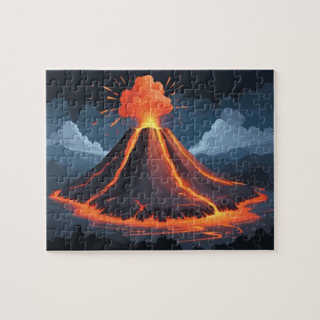 Puzzle Enfants en éruption volcanique (Horizontal)