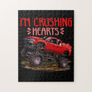 Puzzle Enfants J'écrase Coeurs Monster Truck Valentines D