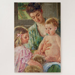 Puzzle Enfants jouant avec un chien par Mary Cassatt