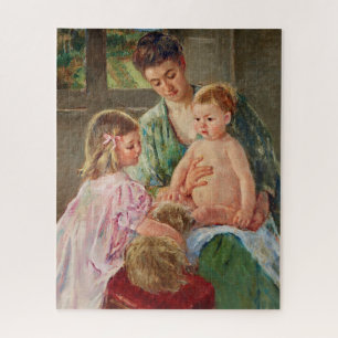 Puzzle Enfants jouant avec un chien par Mary Cassatt