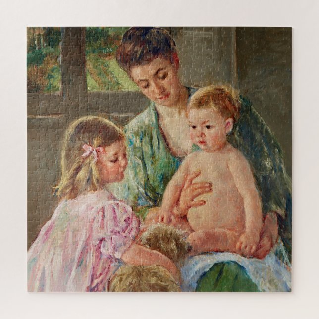 Puzzle Enfants jouant avec un chien par Mary Cassatt (Vertical)