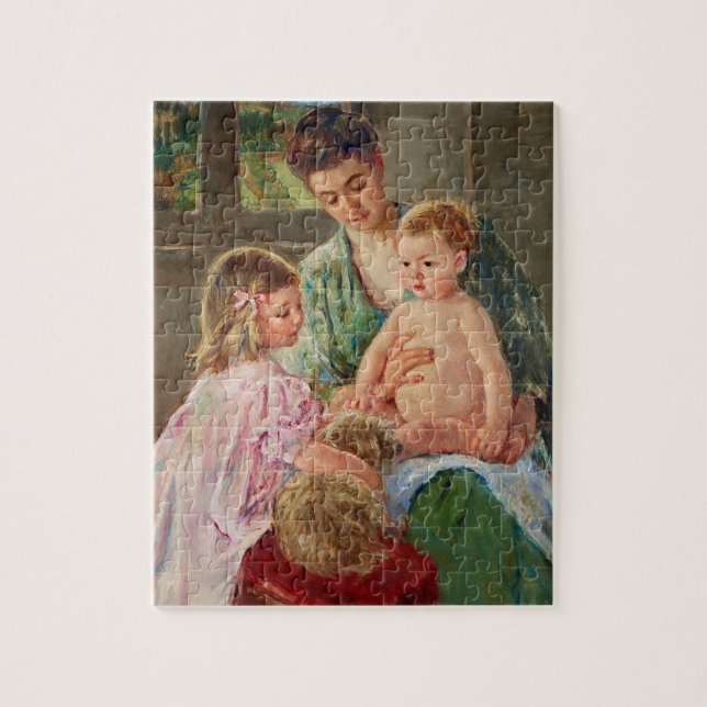 Puzzle Enfants jouant avec un chien par Mary Cassatt (Vertical)