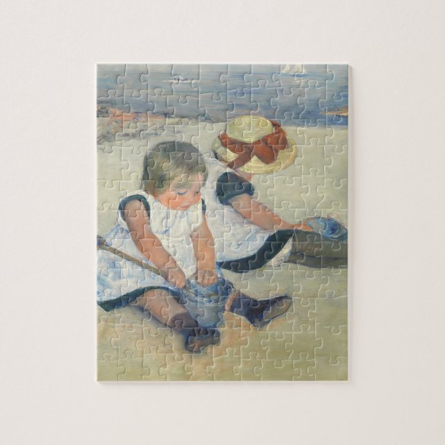 Puzzle Enfants jouant sur la plage, 1884 (Vertical)