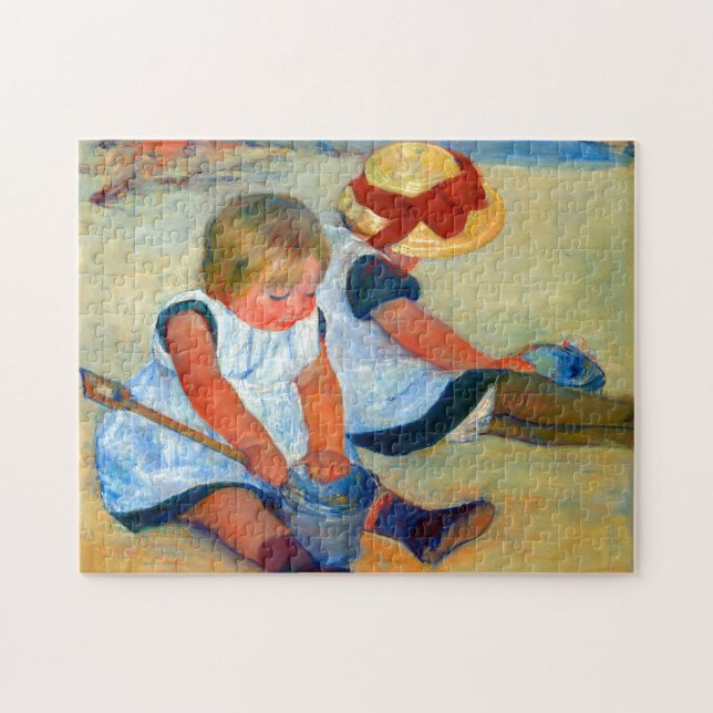 Puzzle Enfants jouant sur la plage par Mary Cassatt  (Horizontal)