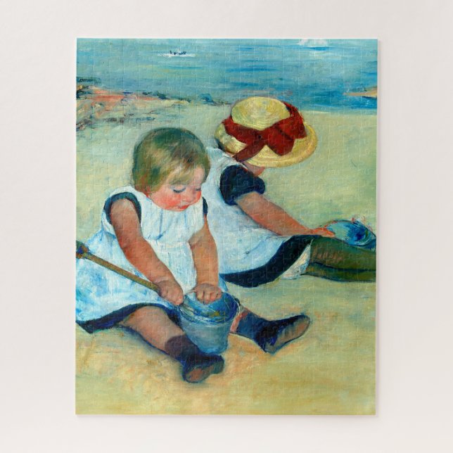 Puzzle Enfants jouant sur la plage par Mary Cassatt (Vertical)