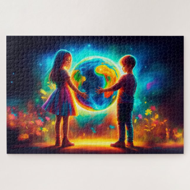 Puzzle Enfants jours des terres Nature de l'environnement (Horizontal)