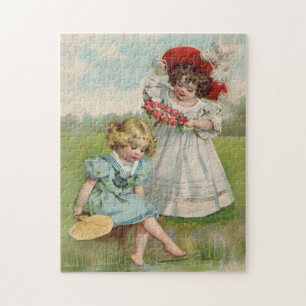 Puzzle Enfants victoriens Vintage Été Filles Jardin