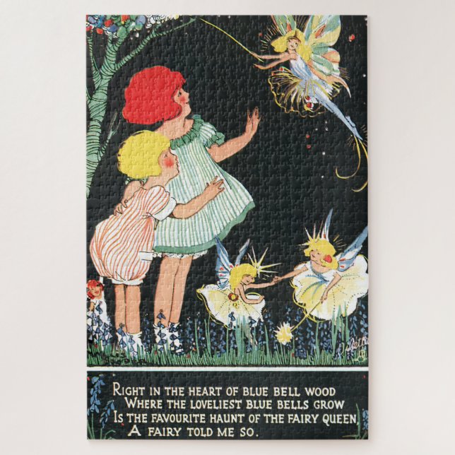 Puzzle Enfants vintage avec fée ailée (Vertical)