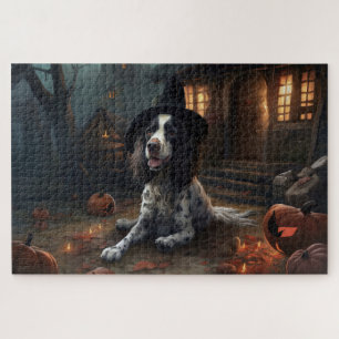 Puzzle English Springer Spaniel Citrouilles Halloween Épo